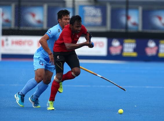 June 17, 2017 - London, England, United Kingdom - Keegan Pereira of Canada. during The Men s Hockey World League Semi-Final 2017 Group B match between Canada and India The Lee Valley Hockey and Tennis Centre in London on June 17, 2017 Hockey - Canada and India  - ZUMAn230 20170617_zaa_n230_090 Copyright: xKieranxGalvinx
