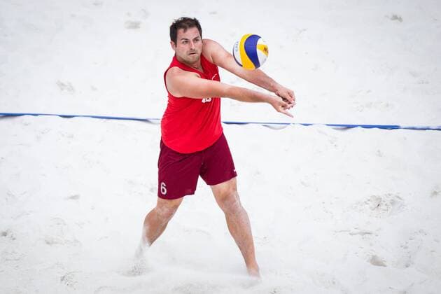 Annahme Christian Eckenweber (TuS Durmersheim); LBS Cup Beachvolleyball A-City Stuttgart, Schwabenplatz, Stuttgart Germany, 20170617; Stuttgart Copyright: xWuechnerx xEibner-Pressefotox EP_nwr
