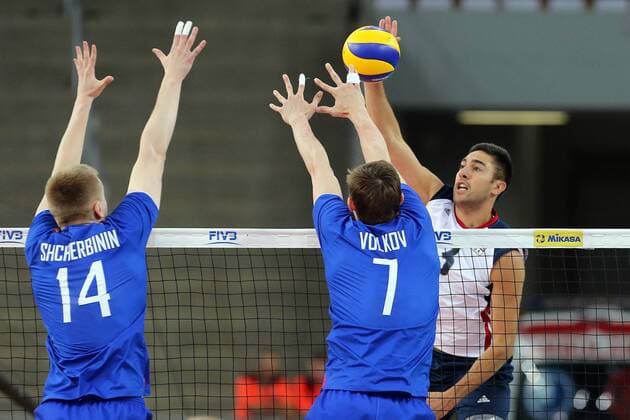 17.06.2017 LODZ , ATLAS ARENA SIATKOWKA MEZCZYZN, (VOLLEYBALL MEN) FIVB LIGA SWIATOWA GRUPA H1 (FIVB WORLD LEAGUE GROUP H1 GAME RUSSIA - USA ) MECZ ROSJA - USA NZ (P) TAYLOR SANDER FOTO JAKUB PIASECKI CYFRASPORT NEWSPIX.PL --- Newspix.pl FRANCE OUT!  20170617CSJP3010