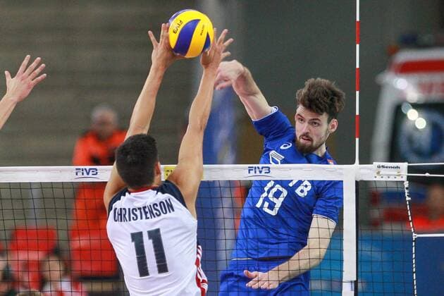 17.06.2017 LODZ SIATKOWKA MEZCZYZN LIGA SWIATOWA 2017 FIVB VOLLEYBALL WORLD LEAGUE 2017 MECZ ROSJA - USA ( Russia - USA ) N Z EGOR KLIUKA FOT MACIEJ GOCLON FOTONEWS NEWSPIX.PL --- Newspix.pl FRANCE OUT!  20170617FNMG020