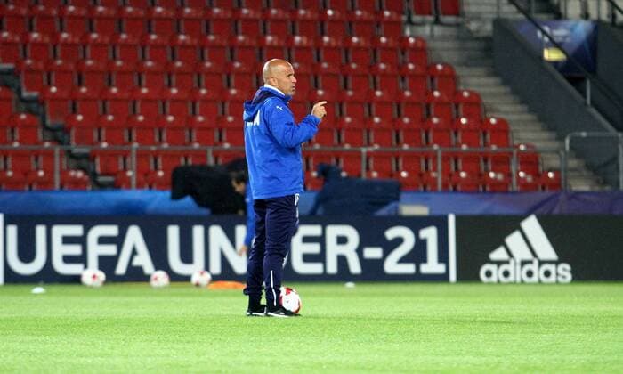 2017.06.17 Krakow , Polska Pilka nozna, Mistrzostwa Europy U-21 Reprezentacja Wloch - konferencja prasowa i trening N z Luigi Di Biagio Foto Krzysztof Porebski PressFocus 2017.06.17 Krakow , Poland Football , UEFA UNDER 21 CHAMPIONSHIP POLAND 2017 Italy U21 U 21 national team Nationalteam - press conference PK Pressekonferenz and training Luigi Di Biagio Credit: Krzysztof Porebski PressFocus NEWSPIX.PL --- Newspix.pl france out!  20170617PF_KP020