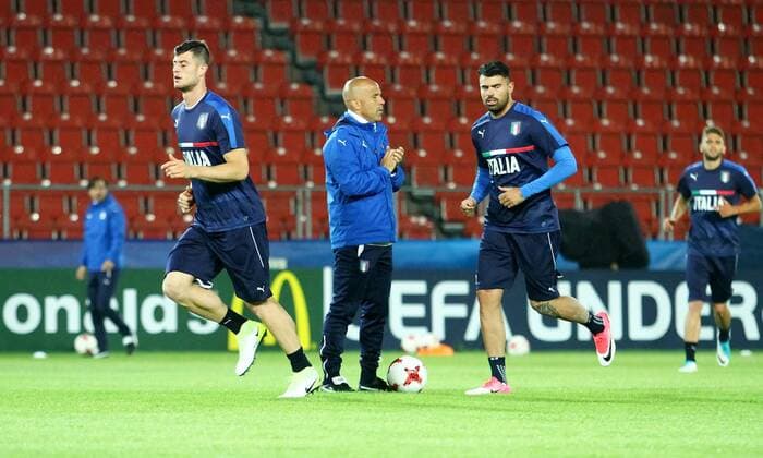 2017.06.17 Krakow , Polska Pilka nozna, Mistrzostwa Europy U-21 Reprezentacja Wloch - konferencja prasowa i trening N z Luigi Di Biagio Foto Krzysztof Porebski PressFocus 2017.06.17 Krakow , Poland Football , UEFA UNDER 21 CHAMPIONSHIP POLAND 2017 Italy U21 U 21 national team Nationalteam - press conference PK Pressekonferenz and training Luigi Di Biagio Credit: Krzysztof Porebski PressFocus NEWSPIX.PL --- Newspix.pl france out!  20170617PF_KP023