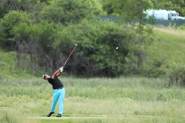 Hideki Matsuyama (JPN), JUNE 17, 2017 - Golf : Hideki Matsuyama of Japan tees off on the 2nd hole during the third round of the 117th U.S. Open Championship at Erin Hills golf course in Erin, Wisconsin, United States. NOxTHIRDxPARTYxSALES.  (waha020779)