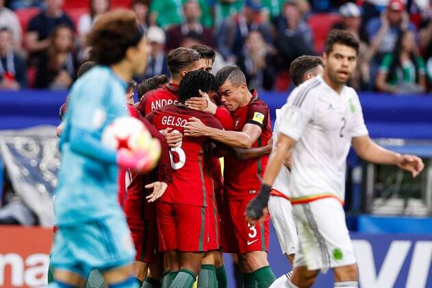 Bilder des Tages - SPORT Portugal vs. Mexico KAZAN, RT - 18.06.2017: PORTUGAL VS. MEXICO - Portugal& 39;sRIC cel celebrates after scoring a goal during Portugal-Mexico m valid for the first round of the Confederaterations Cup 2017 on Sunday (18), held at the Kazan Arena in Kazan, Russia. (Photo: Marcelo Machado de Melo Fotoarena) x1339383x  MarceloxMachadoxdexMelo