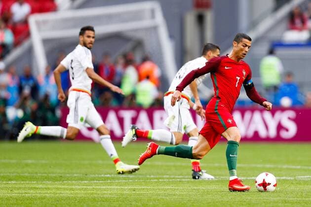 Portugal vs. Mexico KAZAN, RT - 18.06.2017: PORTUGAL VS. MEXICO - CRISTIANO RONALDO of Portugal during a match between Portugal and Mexico valid for the first round of the Confederations Cup 2017 on Sunday (18), held at the Kazan Arena in Kazan, Russia. (Photo: Marcelo Machado de Melo Fotoarena) x1339395x  MarceloxMachadoxdexMelo