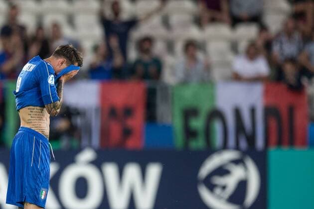 2017.06.18 KRAKOW MECZ GRUPA C MISTRZOSTWA EUROPY U-21 W PILCE NOZNEJ 2017: DANIA - WLOCHY --- 2017 UEFA EUROPEAN U21 U 21 CHAMPIONSHIP MATCH: DENMARK - ITALY FEDERICO BERNARDESCHI WOLCHY ITALY FOT JAKUB GRUCA FOKUSMEDIA. NEWSPIX.PL --- Newspix.pl FRANCE OUT!  GJ180617_025