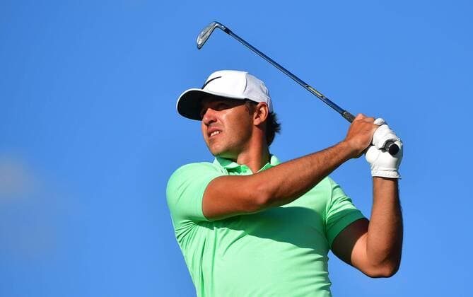 Brooks Koepka tees No. 15 during the final round of the 117th U.S. Open golf tournament at Erin Hill golf course on June 18, 2017, in Erin, Wisconsin.  WIS20170618561 KEVINxDIETSCH