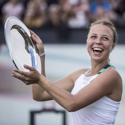 18.06.2017, the Autotron, Rosmalen, NED, WTA Tennis Damen Tour, Ricoh Open, im Bild Anett Kontaveit (EST) wins the match on day seven Anett Kontaveit (EST) wins the match on day seven during the Ricoh Open Tournament of the WTA Tour at the the Autotron in Rosmalen, Netherlands on 2017 06 18. Rosmalen  EX_FOCUS_FIL  