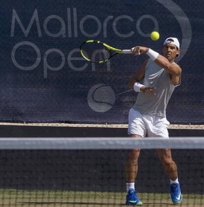 Spanish tennis player Rafa in action during a training session at the Mallorca Open tennis center in Palma Majorca, the Balearic Islands, Spain, on 19 June 2017. The 15 grand slam winner Rafa Nadal Nadal is preparing for the 2017 Wimbledon Championships that will be held at the All England Lawn Tennis and Croquet Club in Wimbledon from 03 July to 16 July. Rafa Nadal gets ready for Wimbledon !ACHTUNG: NUR REDAKTIONELLE NUTZUNG!  Copyright: xCATIxCLADERAx GRA251 20170619-636334807166013821