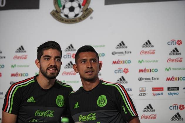 Mexico s national soccer team players Rodolfo Pizarro (L) and Elias Hernandez (R) deliver a press conference PK Pressekonferenz at the High Performance Center of the Mexican Soccer Federation in Mexico City, Mexico, 19 June 2017. The team prepares for the Gold Cup 2017 to start next 7 July in the United States. Mexico s national soccer team press conference on CONCACAF s Gold Cup !ACHTUNG: NUR REDAKTIONELLE NUTZUNG!  Copyright: xSáshenkaxGutiérrezx MEX001 20170620-636335200428820428
