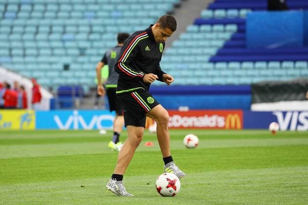 Bilder des Tages - SPORT Javier Chicharito Hernandez (Mexiko, Mexico) - 20.06.2017: Abschlusstraining der Nationalmannschaft Mexiko, Fisht Stadium Sotschi