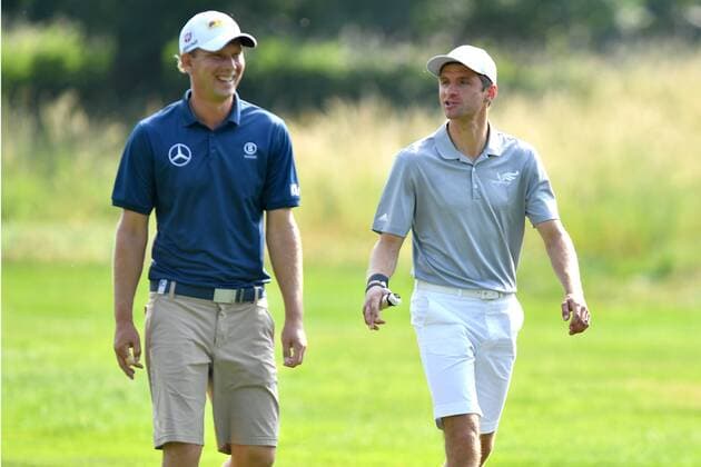 v.re:Thomas MUELLER (MÜLLER,Bayern Muenchen) mit Marcel SIEM, ProAm ,GOLF,BMW International Open 2017 am 21.06.2017 in Muenchen Eichenried.