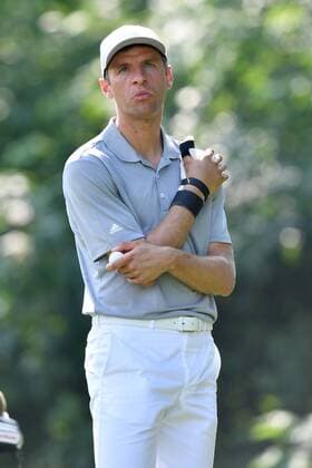 Thomas MUELLER (MÜLLER,Bayern Muenchen) mit Daumenschiene,Verband, Aktion,Einzelbild ,angeschnittenes Einzelmotiv, Halbfigur,halbe Figur. ProAm ,GOLF,BMW International Open 2017 am 21.06.2017 in Muenchen Eichenried.