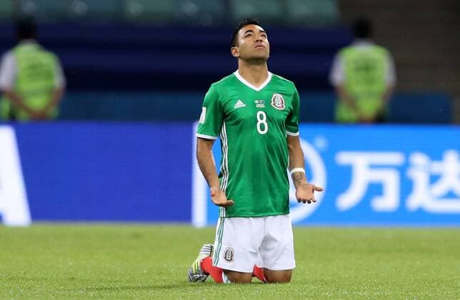 SOCHI, RUSSIA â€“ JUNE 21, 2017: Mexico s Marco Fabian ahead of the 2017 FIFA Confederations Cup Group A match against New Zealand at Fisht Stadium. Artyom Korotayev TASS  TS05414E