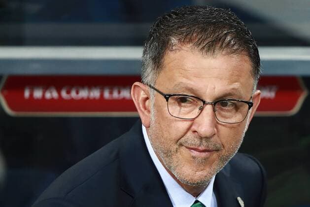 SOCHI, RUSSIA â€“ JUNE 21, 2017: Mexico s head coach Juan Carlos Osorio looks on during the 2017 FIFA Confederations Cup Group A match against New Zealand at Fisht Stadium. Sergei Fadeichev TASS  TS054172