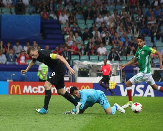Of The Russian Federation. Sochi. Football. The FIFA Confederations Cup 2017. Mexico New Zealand. The Stadium Fischt. Alfredo Talavera and Chris Wood . MaksimxKonstantinov 