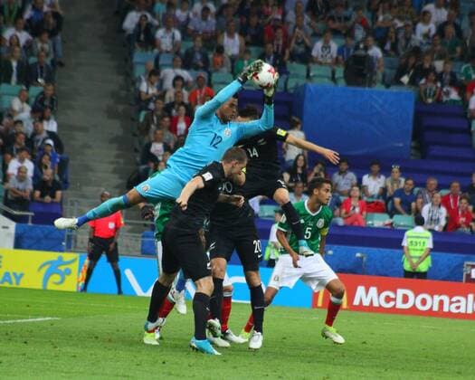 Of The Russian Federation. Sochi. Football. The FIFA Confederations Cup 2017. Mexico New Zealand. The Stadium Fischt. Alfredo Talavera and Chris Wood . MaksimxKonstantinov 