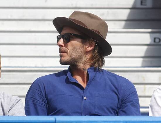 June 22nd 2017, Queens Club, West Kensington, London; Aegon Tennis Championships, Day 4; Former Manchester United ManU and England footballer David Beckham on the Centre Court at Queens today for the match between Sam Querrey (USA) and Jordan Thompson (AUS) xAlanxMartinx  ActionPlus11892972