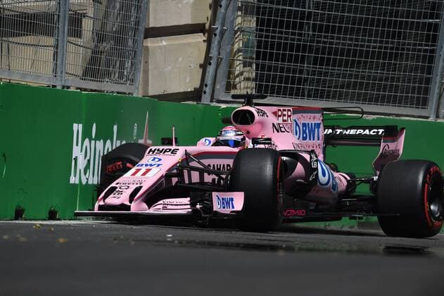 Unfall von Sergio Perez (Sahara Force India F1 Team), Grosser Preis von Aserbaidschan 2017, Freies Training, Motorsport, Formel 1, 23.06.2017, Baku Copyright: xAndre Eibner-Pressefotox EP_JAE