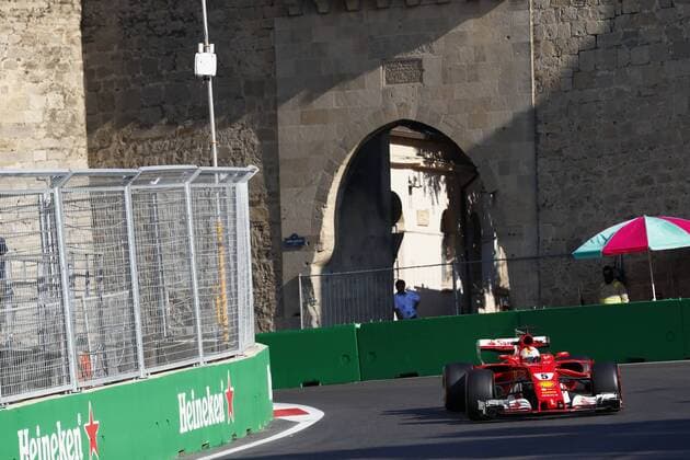 Motorsports: FIA Formula One World Championship WM Weltmeisterschaft 2017, Grand Prix of Europe, 5 Sebastian Vettel (GER, Scuderia Ferrari), Baku Azerbaijan xHOCHxZWEIx