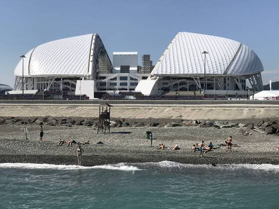 Blick auf Olympic Beach am Fisht Stadium - 24.06.2017: Training der Deutschen Nationalmannschaft, Fisht Stadium Sotschi