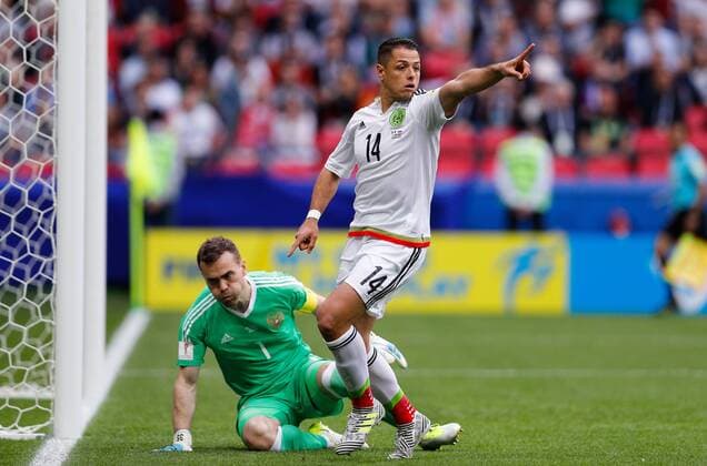 Mexico vs. Russia SAO PETERSBURGO, MO - 24.06.2017: MEXICO VS. RUSSIA - HERNANDEZ Javier of Mexico during Mexico-Russia match valid for the third round of the Confederations Cup 2017 on Saturday (24) held Arena Kazan in Kazan, Russia. (Photo: Marcelo Machado de Melo Fotoarena) x1343466x  MarceloxMachadoxdexMelo