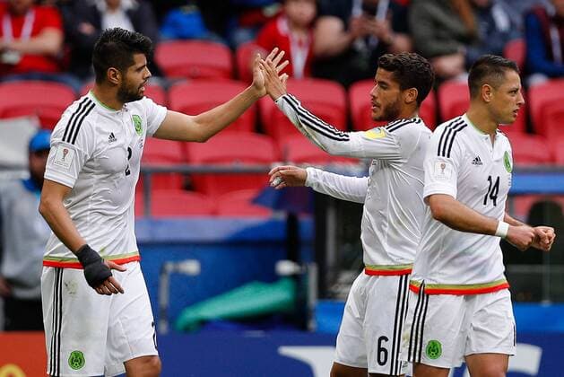 Mexico vs. Russia SAO PETERSBURGO, MO - 24.06.2017: MEXICO VS. RUSSIA - ARAUJO Nestor of Mexico celebrates after scoring a goal during Mexico-Russia match valid for the third round of the Confederations Cup 2017, this Saturday (24) held Arena Kazan in Kazan, Russia. (Photo: Marcelo Machado de Melo Fotoarena) x1343494x  MarceloxMachadoxdexMelo