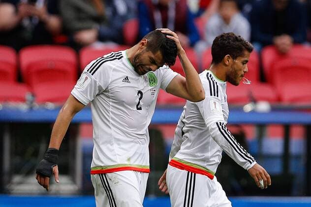Mexico vs. Russia SAO PETERSBURGO, MO - 24.06.2017: MEXICO VS. RUSSIA - ARAUJO Nestor of Mexico celebrates after scoring a goal during Mexico-Russia match valid for the third round of the Confederations Cup 2017, this Saturday (24) held Arena Kazan in Kazan, Russia. (Photo: Marcelo Machado de Melo Fotoarena) x1343499x  MarceloxMachadoxdexMelo