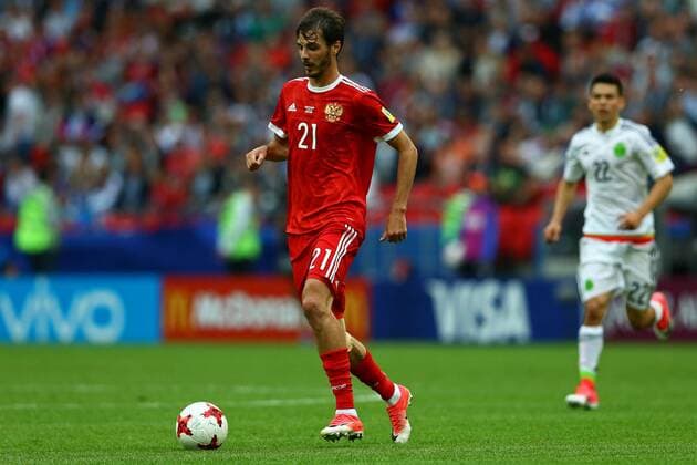 Mexico vs. Russia SAO PETERSBURGO, MO - 24.06.2017: MEXICO VS. RUSSIA - Erokhin Aleksandr of Russia during a match between Mexico and Russia valid for the third round of the 2017 Confederations Cup on Saturday (24) held at the Kazan Arena in Kazan, Russia. (Photo: Heuler Andrey DiaEsportivo Fotoarena) x1343518x  HeulerxAndrey