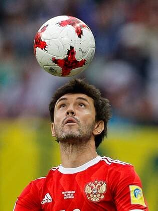 Mexico vs. Russia SAO PETERSBURGO, MO - 24.06.2017: MEXICO VS. RUSSIA - ZHIRKOV Yury of Russia leads the ball during a match between Mexico and Russia valid for the third round of the 2017 Confederations Cup on Saturday (24th) held Kazan Arena in Kazan, Russia. (Photo: Marcelo Machado de Melo Fotoarena) x1343535x  MarceloxMachadoxdexMelo