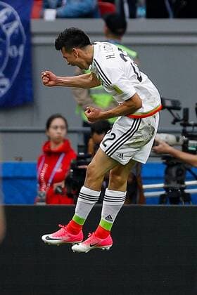Mexico vs. Russia SAO PETERSBURGO, MO - 24.06.2017: MEXICO VS. RUSSIA - LOZANO Hirving of Mexico celebrates after scoring a goal during Mexico-Russia match valid for the third round of the 2017 Confederations Cup, this Saturday (24) held Arena Kazan in Kazan, Russia. (Photo: Marcelo Machado de Melo Fotoarena) x1343542x  MarceloxMachadoxdexMelo