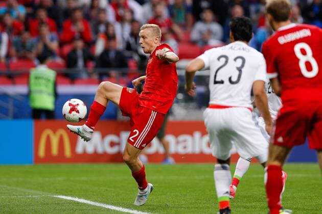 Mexico vs. Russia SAO PETERSBURGO, MO - 24.06.2017: MEXICO VS. RUSSIA - SMOLNIKOV Igor of Russia finishes out during Mexico-Russia match valid for the third round of the Confederations Cup 2017 on Saturday (24) held Arena Kazan in Kazan, Russia. (Photo: Marcelo Machado de Melo Fotoarena) x1343572x  MarceloxMachadoxdexMelo