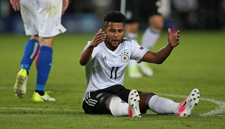 24.06.2017, Fussball U21 U 21 Europameisterschaft 2017 in Polen, Gruppe C, Italien - Deutschland im Cracovia-Stadion Krakau. Serge Gnabry (Deutschland) enttäuscht 