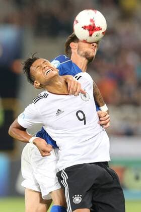 June 24, 2017 - Krakow, Poland - Davie Selke (GER), Daniele Rugani (ITA), during the UEFA U-21 European Championship EM Europameisterschaft Group C football match Italy v Germany in Krakow, Poland on June 24, 2017. Italy v Germany - 2017 UEFA European Under-21 Championship  - ZUMAn230 20170624_zaa_n230_552 Copyright: xFotoxOlimpikx