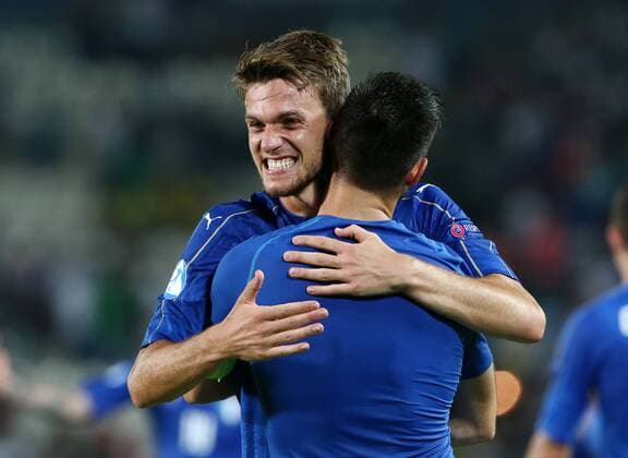 Daniele Rugani, Marco Benassi Freude Emotion jubelnd Jubel nach Spielende Fußball Fussball U21 U 21 EM Europameisterschaft Länderspiel Saison 2016 2017 24.06.2017 DFB Nationalmannschaft GER BRDeutschland vs. Italien