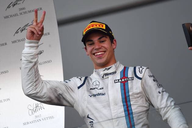 Lance Stroll (Williams Martini Racing) jubelt, Grosser Preis von Aserbaidschan 2017, Rennen, Motorsport, Formel 1, 25.06.2017, Baku Copyright: xAndre Eibner-Pressefotox EP_JAE