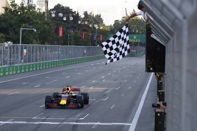 Bilder des Tages - SPORT Motorsports: FIA Formula One World Championship WM Weltmeisterschaft 2017, Grand Prix of Europe, 3 Daniel Ricciardo (AUS, Red Bull Racing), Baku Azerbaijan xHOCHxZWEIx
