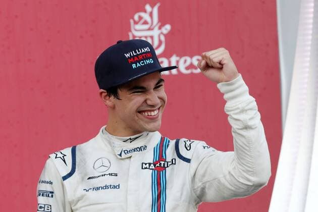 Lance Stroll (Williams Martini Racing) jubelt, Grosser Preis von Aserbaidschan 2017, Rennen, Motorsport, Formel 1, 25.06.2017, Baku Copyright: xAndre Eibner-Pressefotox EP_JAE