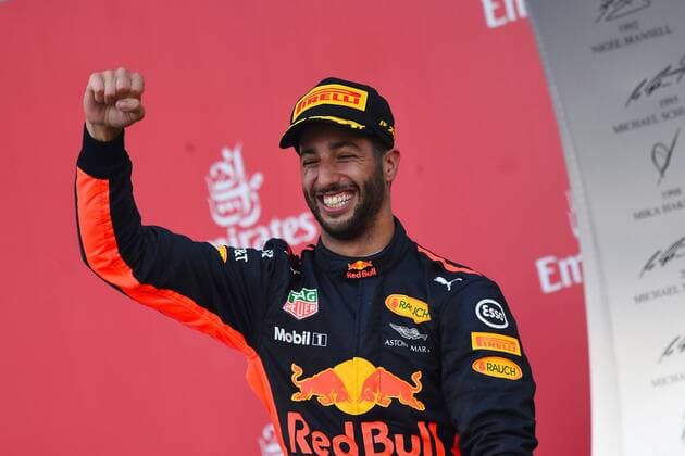 Daniel Ricciardo (Red Bull Racing) jubelt, Grosser Preis von Aserbaidschan 2017, Rennen, Motorsport, Formel 1, 25.06.2017, Baku Copyright: xAndre Eibner-Pressefotox EP_JAE