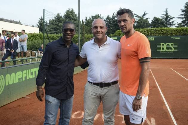 Milan, Maldini debuts tennis player in the circuit of the professional, double tournament of the Private Tennis Cup of the Harbor Club in the picture: Paolo Maldini, Clarence Seedorf  Copyright: xAlbertoxScarpinatox xIPAx xAlbertoxScarpinatox