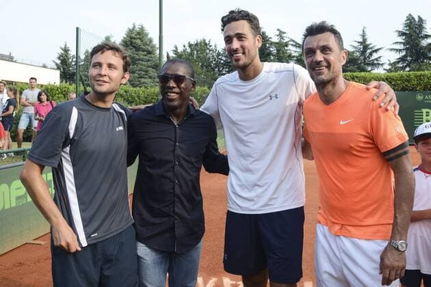 Milan, Maldini debuts tennis player in the circuit of the professional, double tournament of the Private Tennis Cup of the Harbor Club in the picture: Paolo Maldini, Clarence Seedorf  Copyright: xAlbertoxScarpinatox xIPAx xAlbertoxScarpinatox