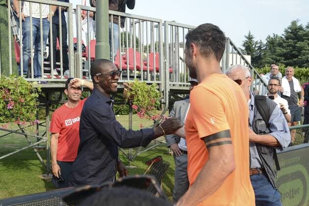 Milan, Maldini debuts tennis player in the circuit of the professional, double tournament of the Private Tennis Cup of the Harbor Club in the picture: Paolo Maldini, Clarence Seedorf  Copyright: xAlbertoxScarpinatox xIPAx xAlbertoxScarpinatox