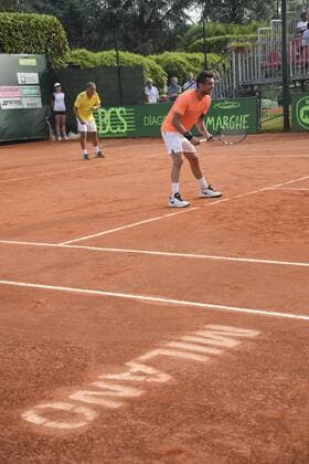 Milan, Maldini debuts tennis player in the circuit of the professional, double tournament of the Private Tennis Cup of the Harbor Club in the picture: Paolo Maldini, Stefano Landonio  Copyright: xAlbertoxScarpinatox xIPAx xAlbertoxScarpinatox