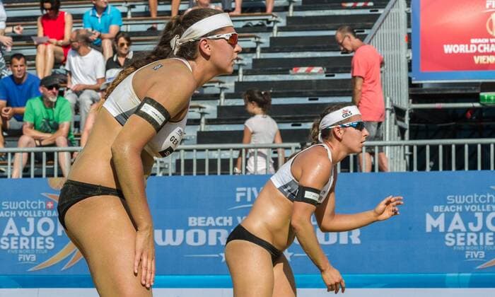 FIVB World Tour - swatch MAJOR SERIES - Porec Major; 27.06.2017 Nadja Glenzke, Julia Grossner (GER); FIVB World Tour - swatch MAJOR SERIES - Porec Major am 27.06.2017,Porec (Kroatien). xPWx