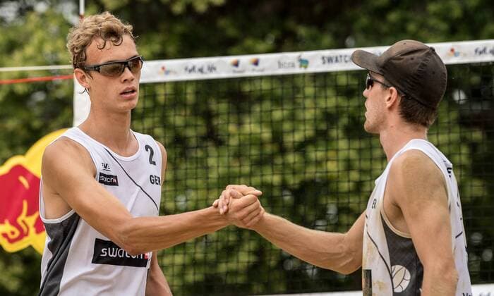 FIVB World Tour - swatch MAJOR SERIES - Porec Major; 27.06.2017 Julius Thole, Lorenz Schuemann (GER); FIVB World Tour - swatch MAJOR SERIES - Porec Major am 27.06.2017,Porec (Kroatien). xPWx