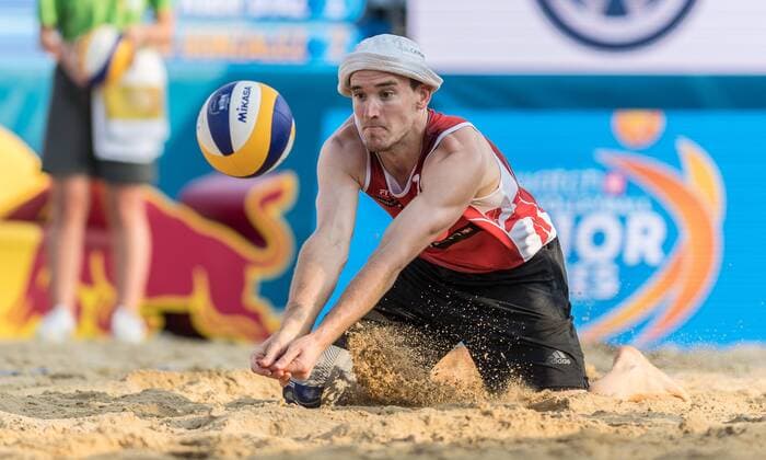 FIVB World Tour - swatch MAJOR SERIES - Porec Major; 27.06.2017 Lars Flueggen (GER); FIVB World Tour - swatch MAJOR SERIES - Porec Major am 27.06.2017,Porec (Kroatien). xPWx