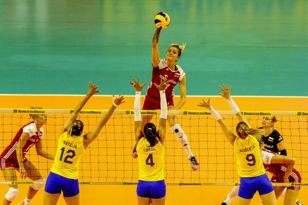 V?lei Feminino Brasil x Pol?nia BELO HORIZONTE, MG - 27.06.2017: VÔLEI FEMININO BRASIL X POLÔNIA - Poland& 3player dur during the friendly match of Women& 3Volleybaetbaetween Brazil and Poland at Mineirinho in Ben Belo Horizonte, MG, on night of Tuesday (27). (Pho(Photo: Mourão Panda Fotoarena) x1345715x  MourãoxPanda