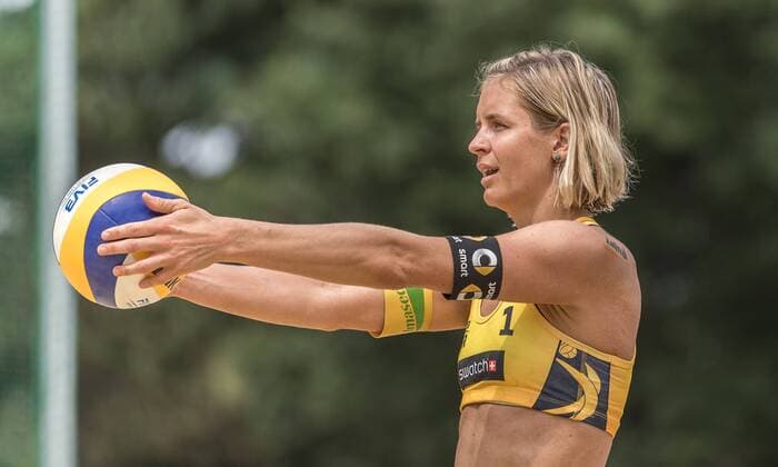 FIVB World Tour - swatch MAJOR SERIES - Porec Major; 28.06.2017 Laura Ludwig (GER); FIVB World Tour - swatch MAJOR SERIES - Porec Major am 28.06.2017,Porec (Kroatien). xPWx