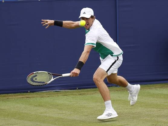 June 28th 2017, Devonshire Park, Eastbourne, England; Aegon International Eastbourne; ; Mischa Zverev (GER) versus Ryan Harrison (USA); Zverev hits a backhand as he won his 1st round match 6-4 7-6 xHongboxChenx  ActionPlus11894996