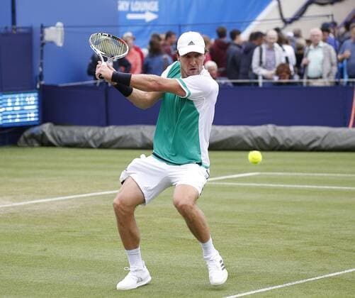 June 28th 2017, Devonshire Park, Eastbourne, England; Aegon International Eastbourne; ; Mischa Zverev (GER) versus Ryan Harrison (USA); Zverev hits a backhand as he won his 1st round match 6-4 7-6 xHongboxChenx  ActionPlus11894987